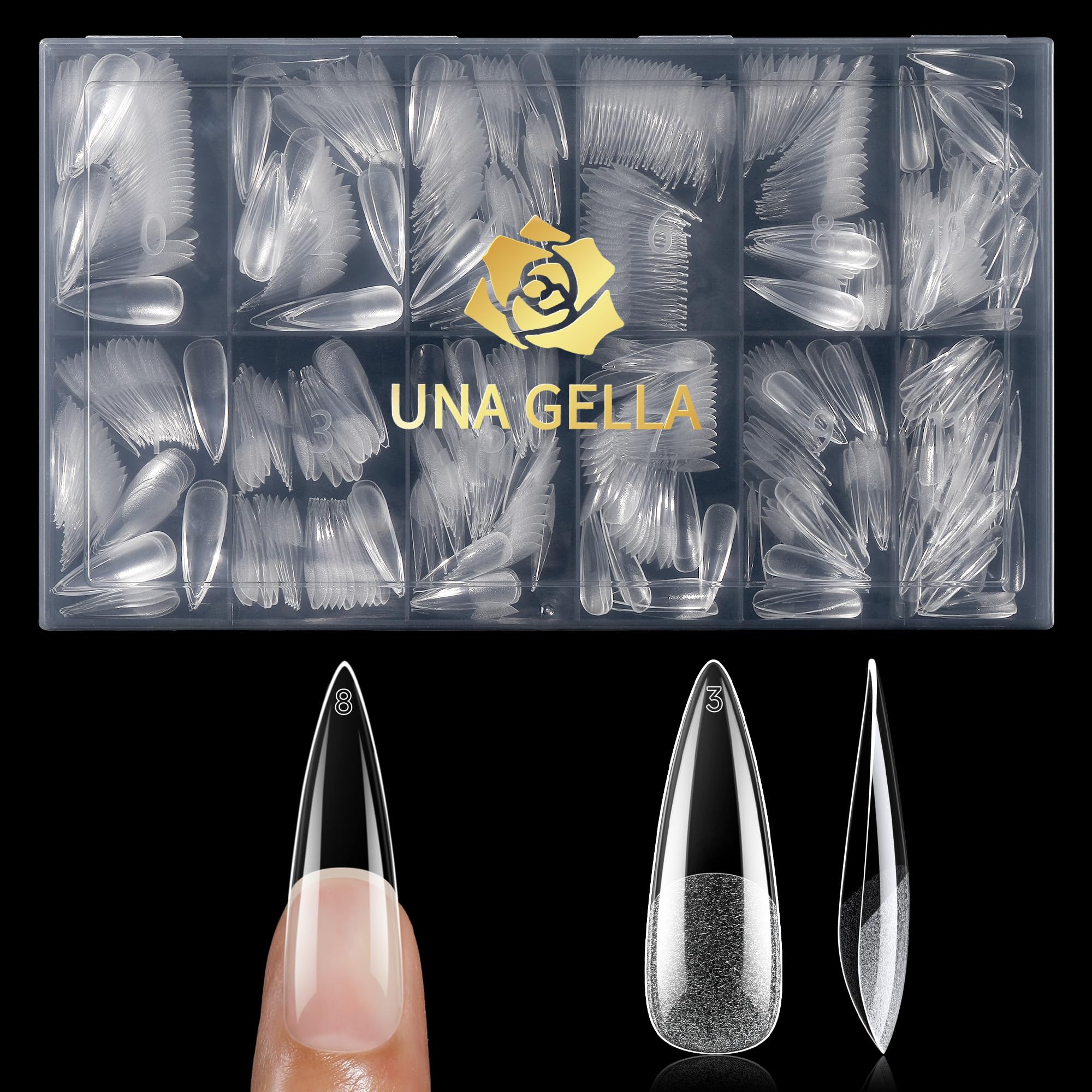 UNA GELLA long-lasting tips provide up to 4 weeks of wear.