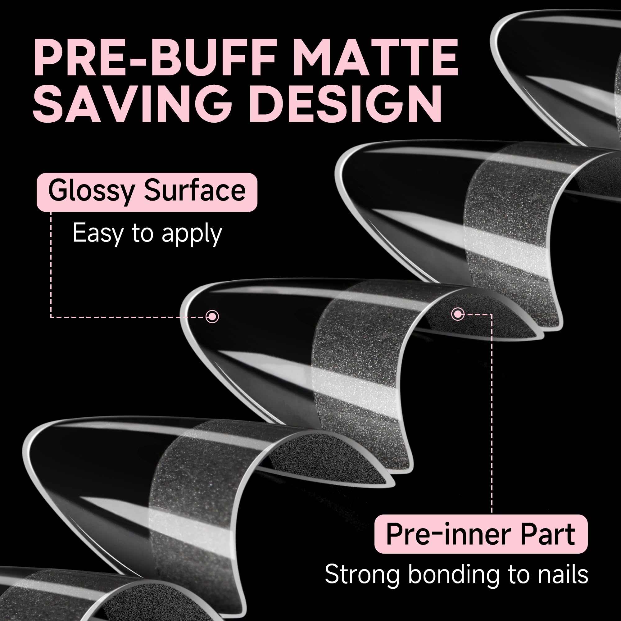 UNA GELLA tips are compatible with polish, dip powder, and rhinestones for customization.