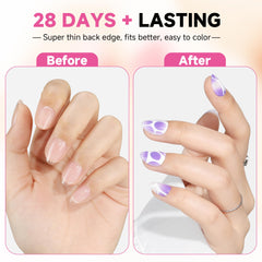 UNA GELLA pre-etched almond tips save filing time during application.