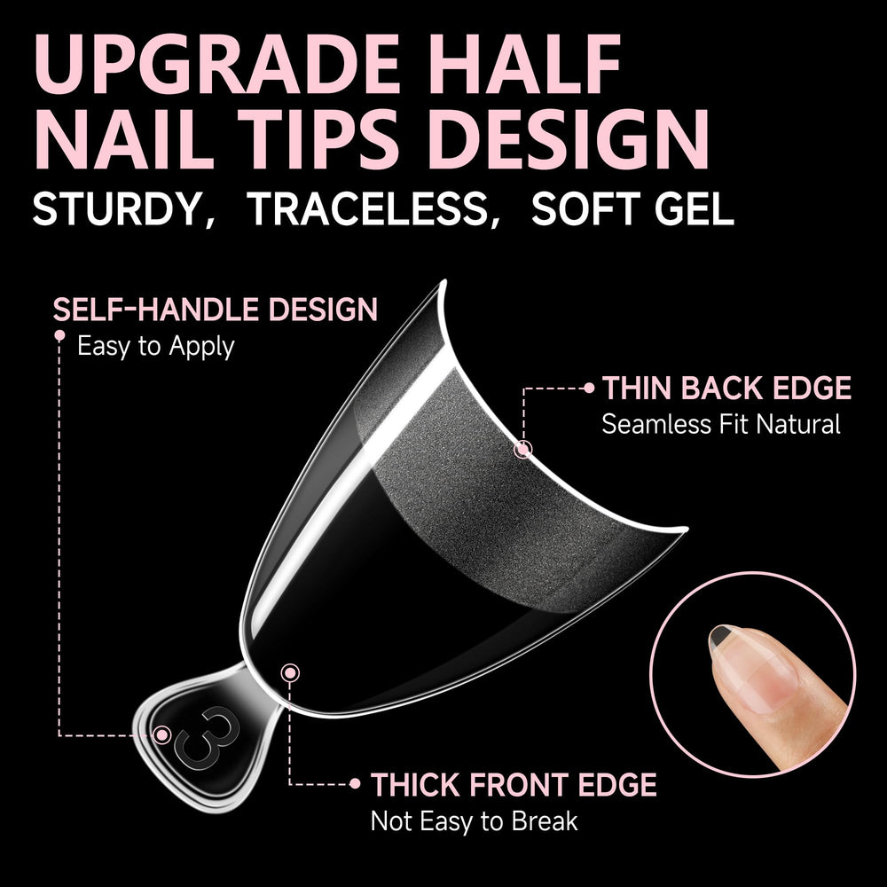 UNA GELLA tips feature pre-numbered sizes for quick fitting and ease of use.