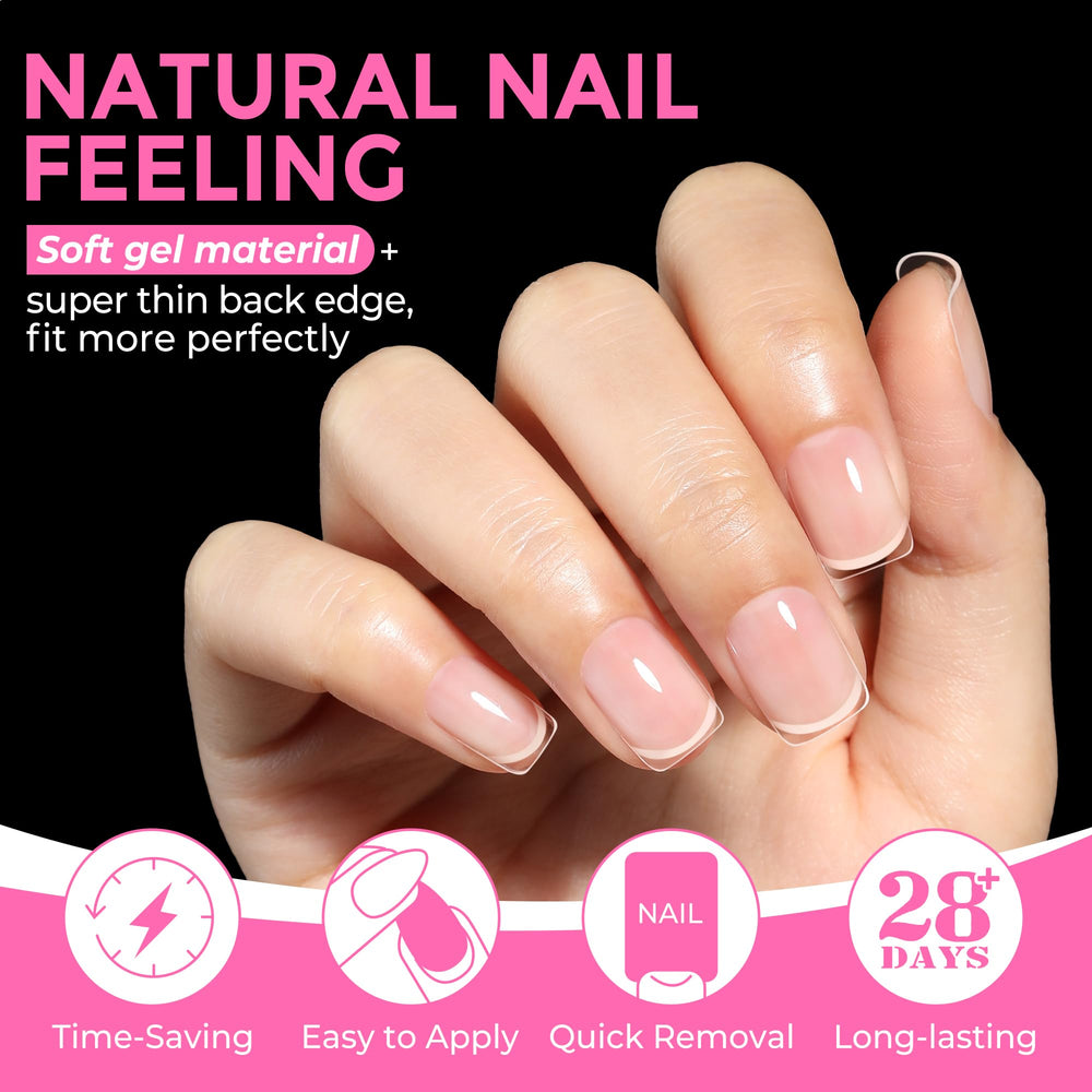 UNA GELLA pre-shaped tips save time without filing.