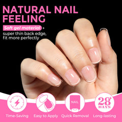 UNA GELLA pre-shaped tips save time without filing.