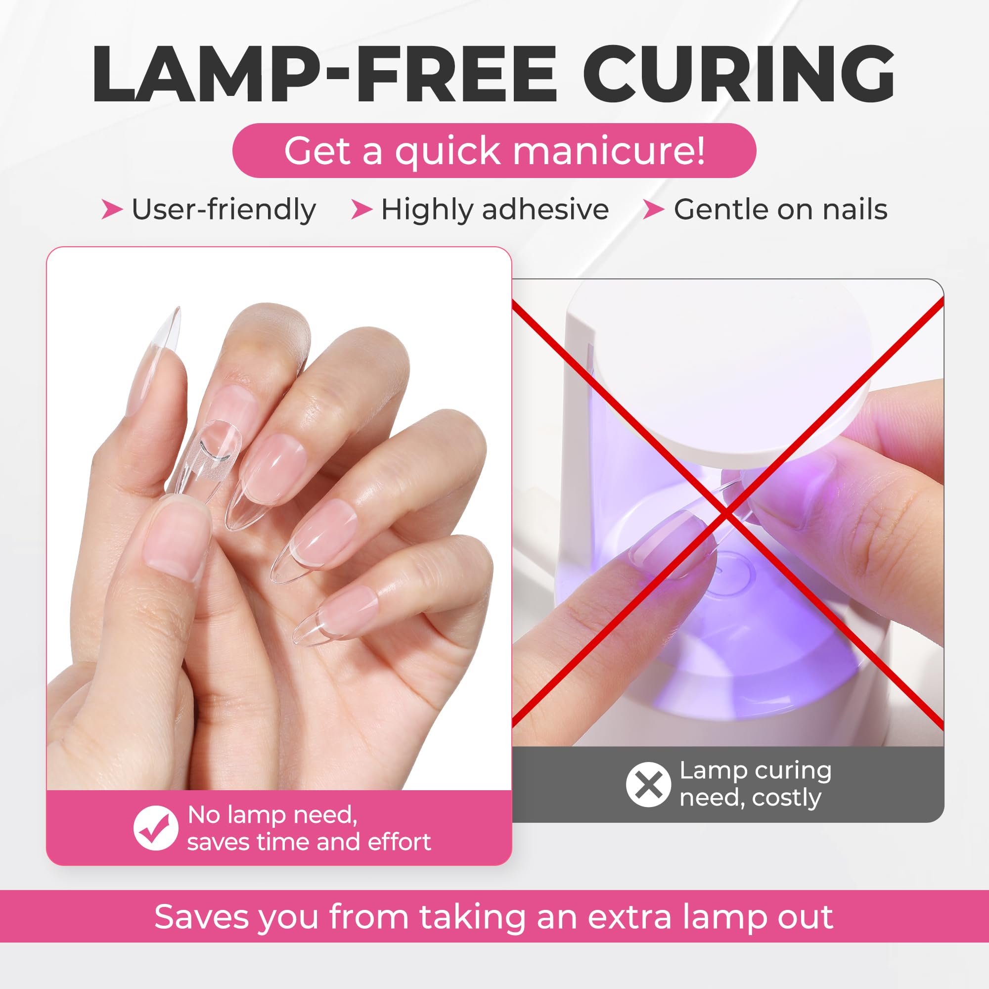 UNA GELLA pry-bar nail remover tip for easy lift without tools.