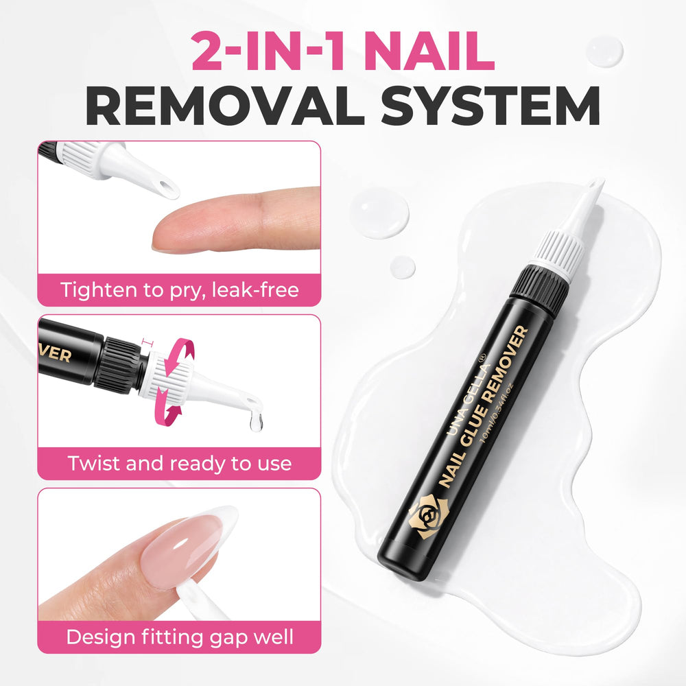 UNA GELLA 15g semi-solid nail glue delivers strong hold.