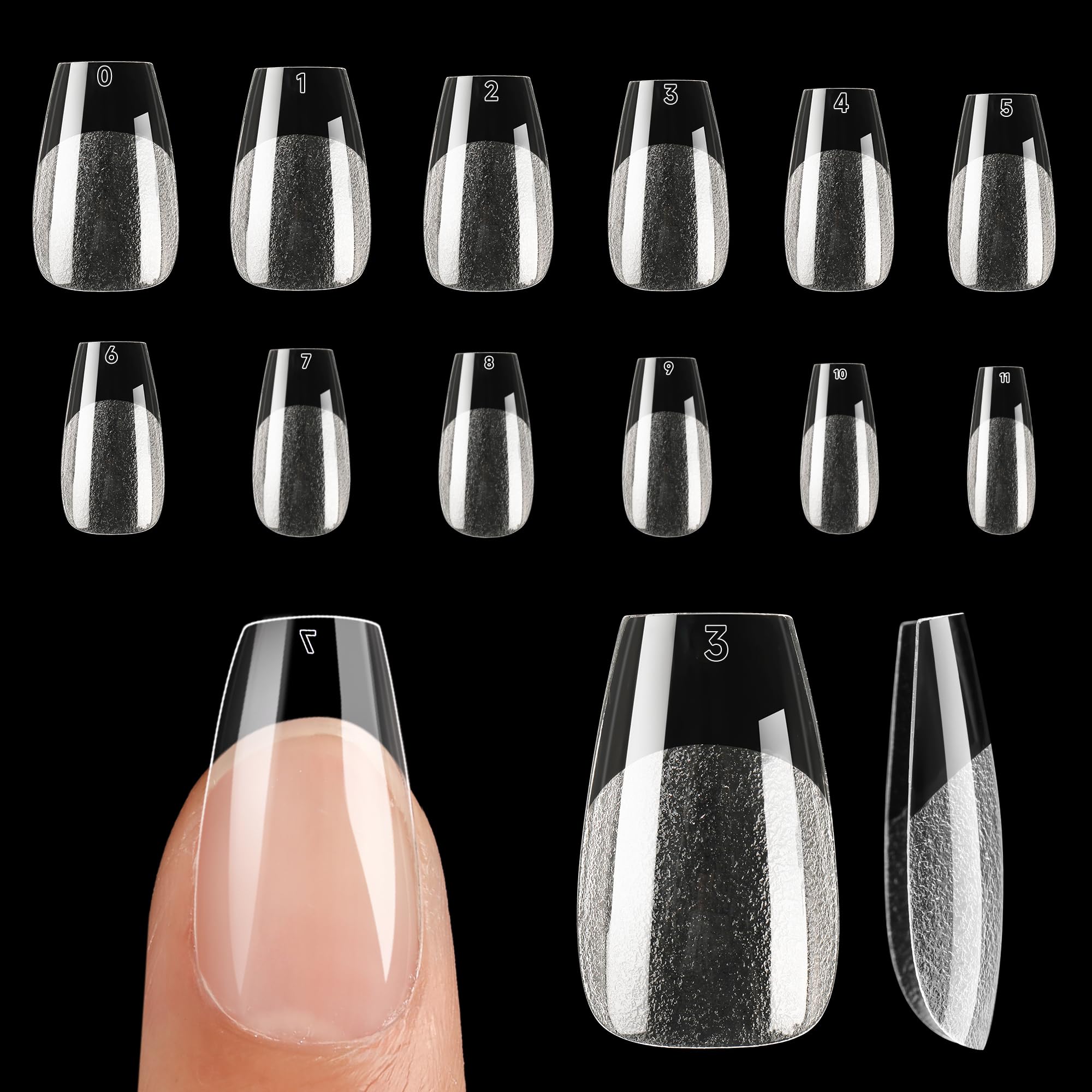 UNA GELLA short coffin nail tips 120pcs package for DIY extensions