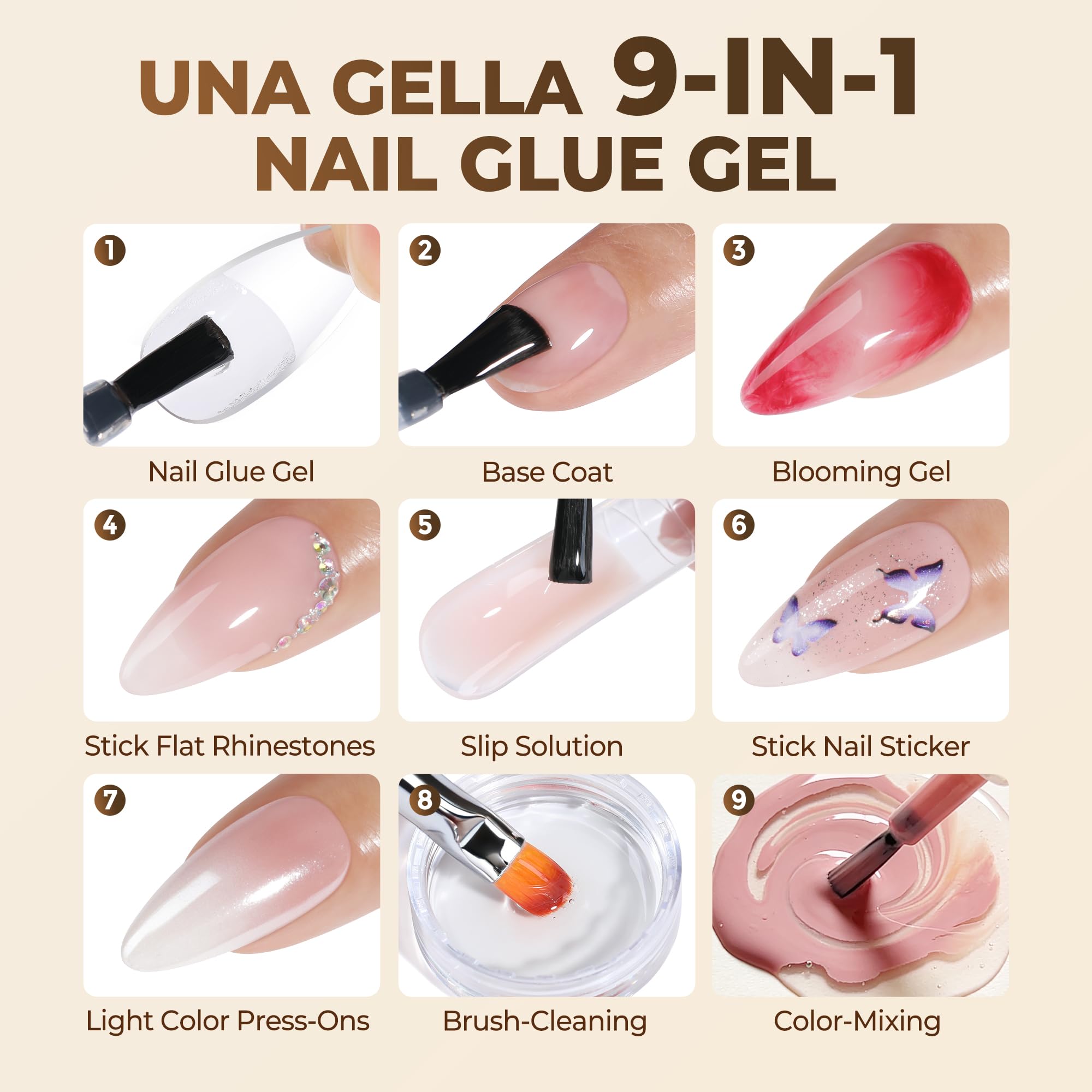 UNA GELLA slip solution handy during nail design