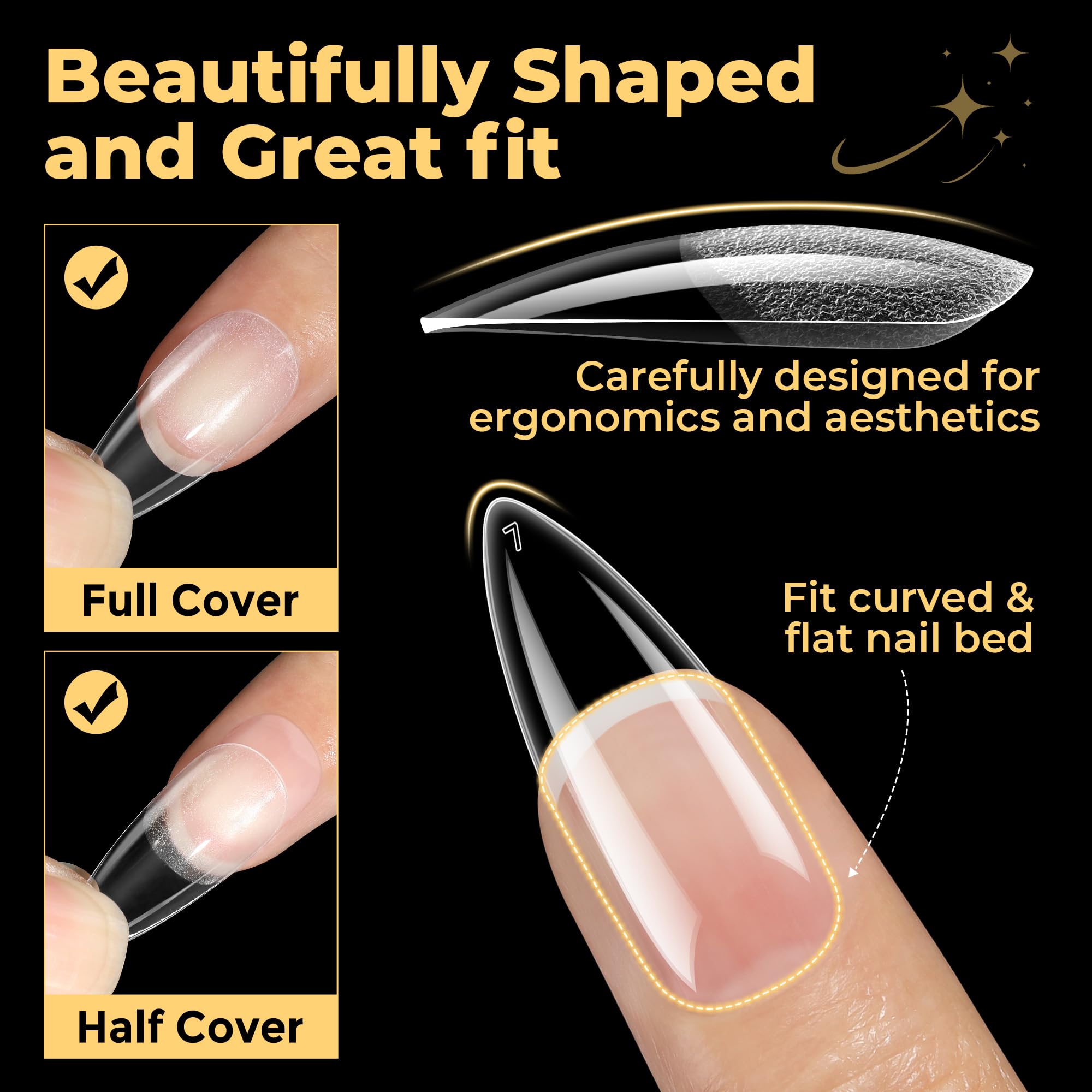UNA GELLA smooth edges with a gentle curve blend with natural nails