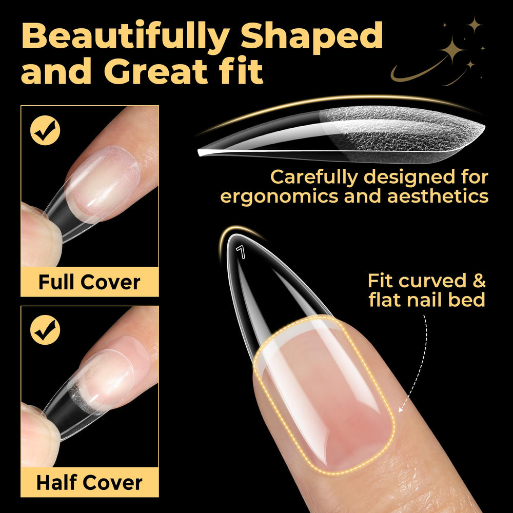 UNA GELLA smooth edges with a gentle curve blend with natural nails