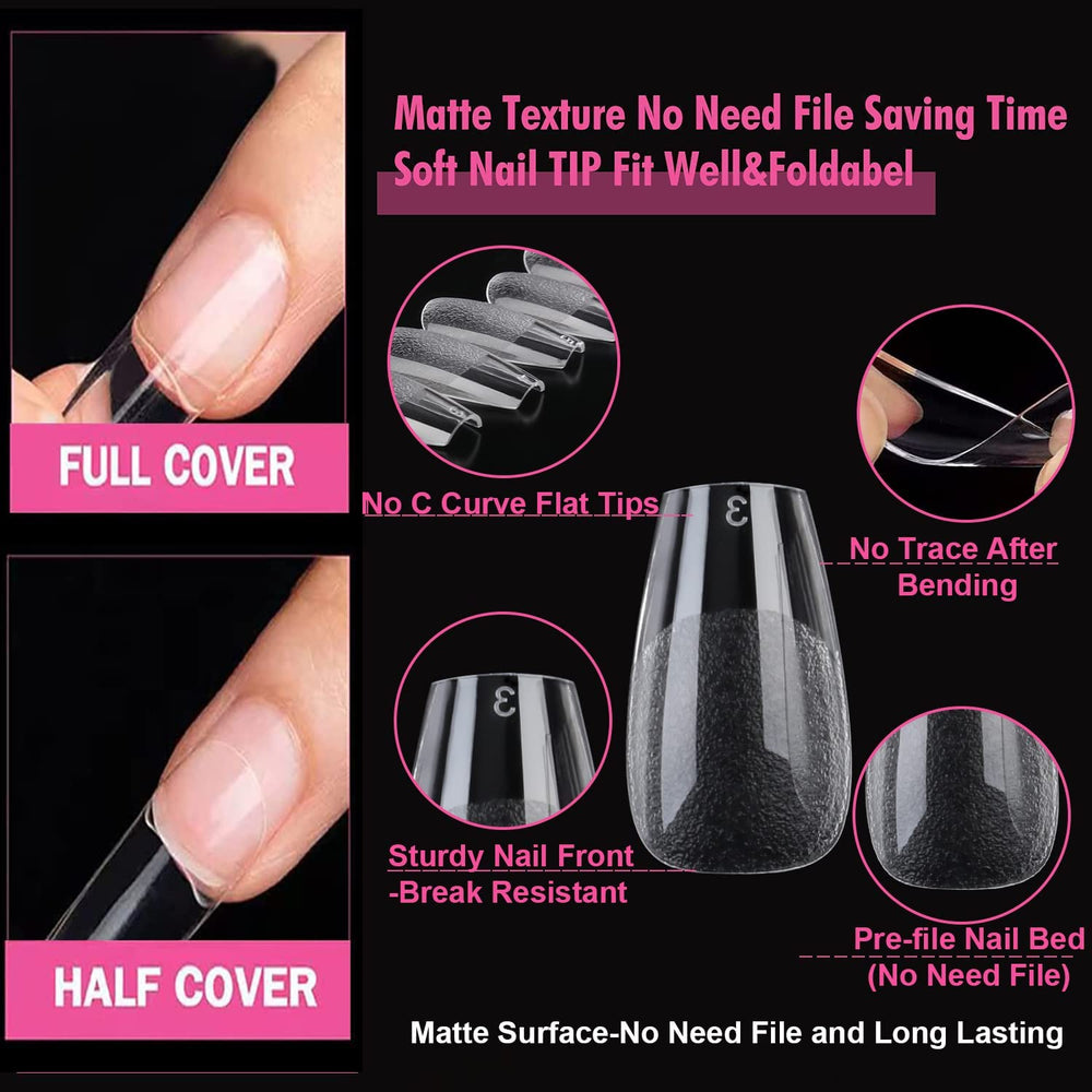UNA GELLA soft gel nail tips with full cover for versatile designs