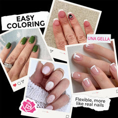 UNA GELLA soft gelly tips with clear cover for salon-like results.