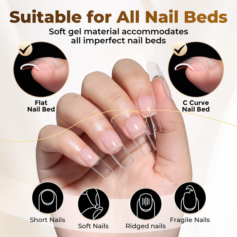 UNA GELLA press on nails with bright clear finish for nail art