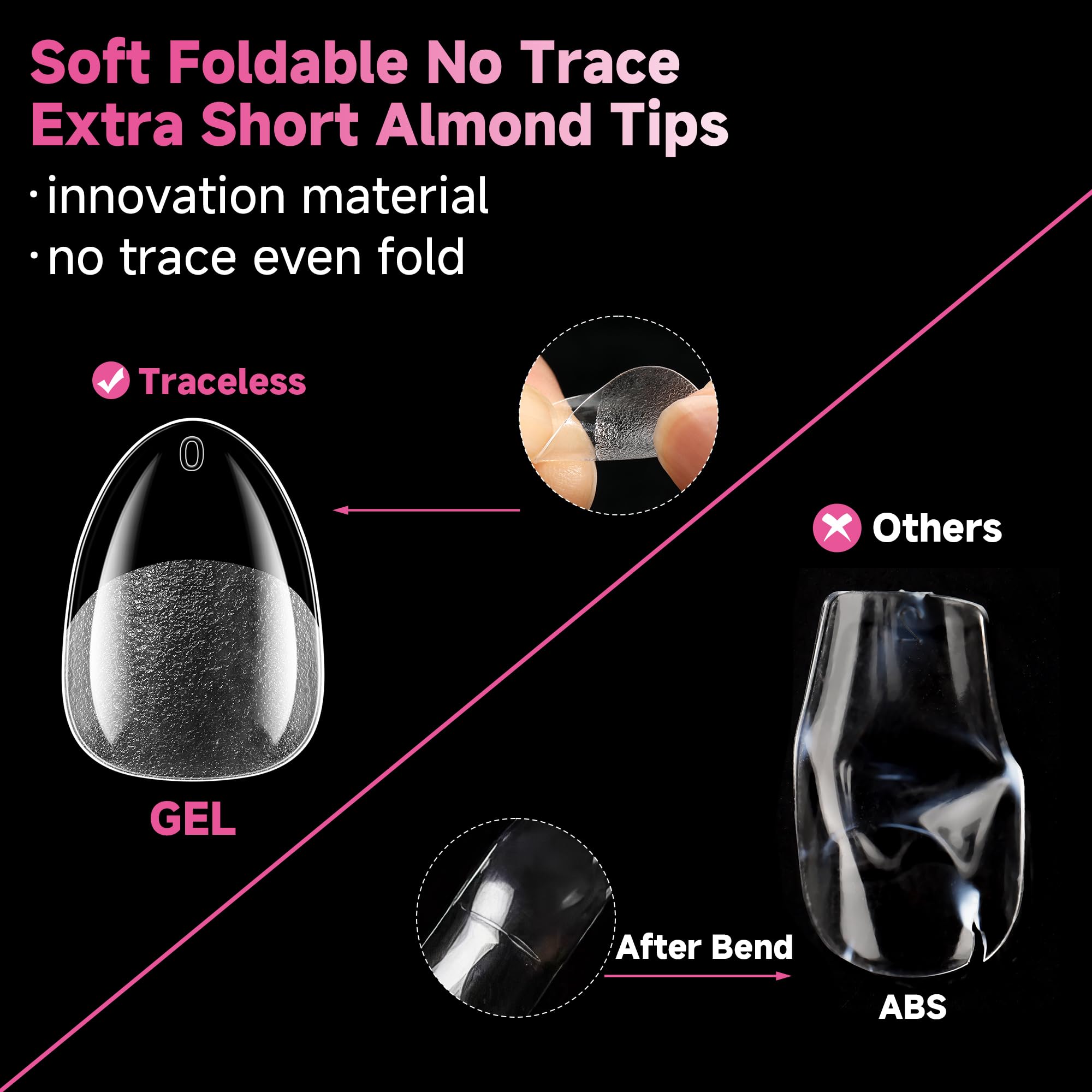 UNA GELLA thin back edge provides a natural fit against the nail bed.