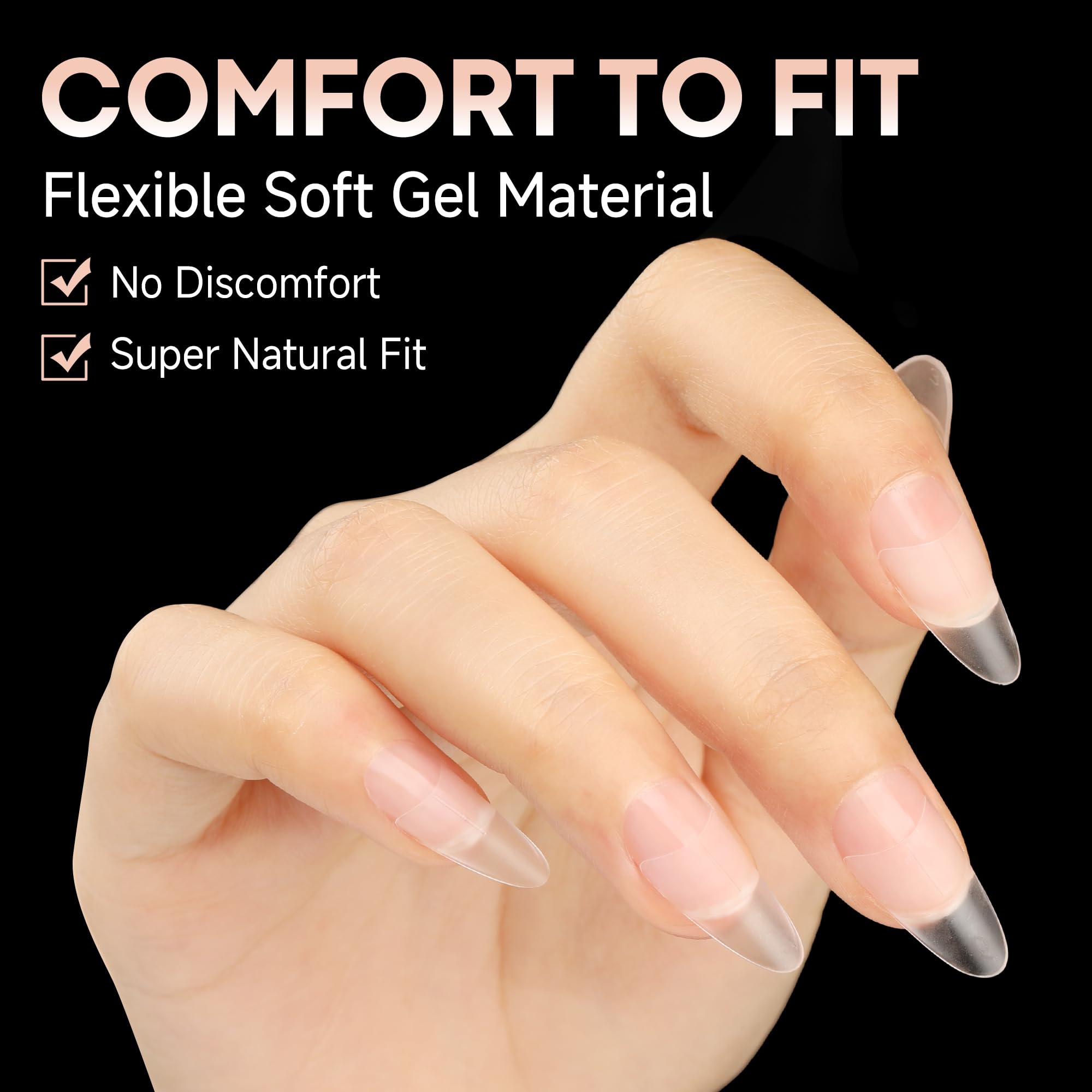 UNA GELLA twelve sizes pre-numbered for quick nail tip selection.