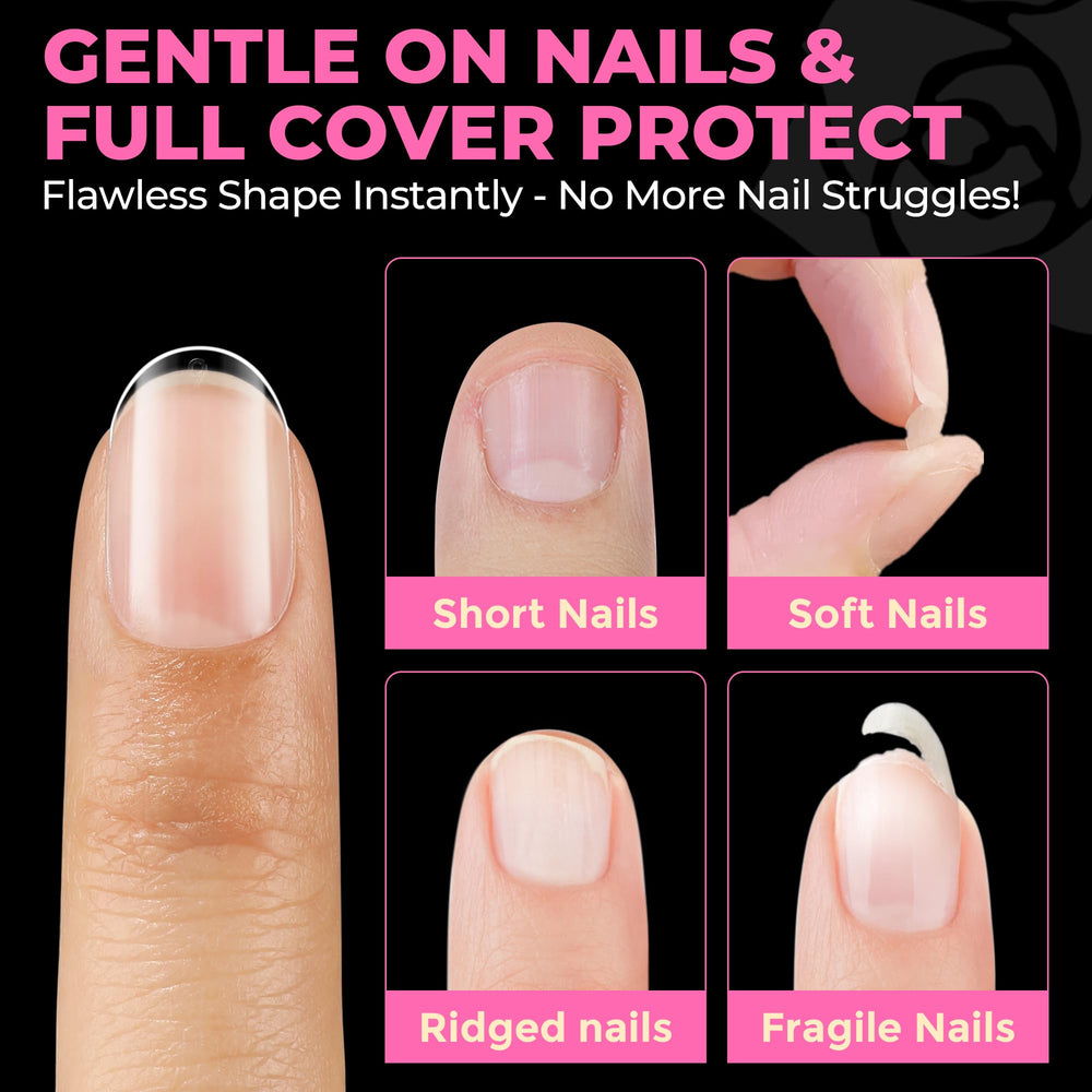 UNA GELLA includes twelve sizes for precise nail fit.