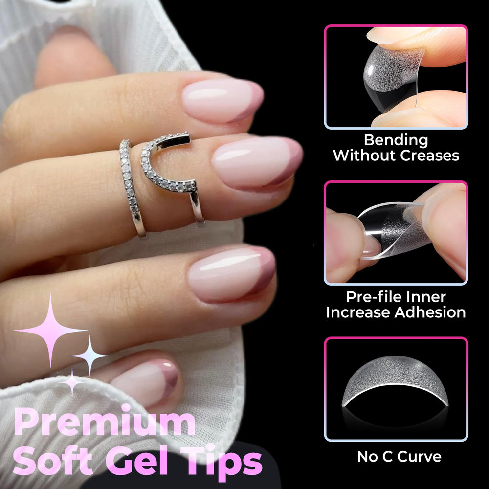 UNA GELLA ultra-lightweight tips bend with your nail for comfortable all-day wear.