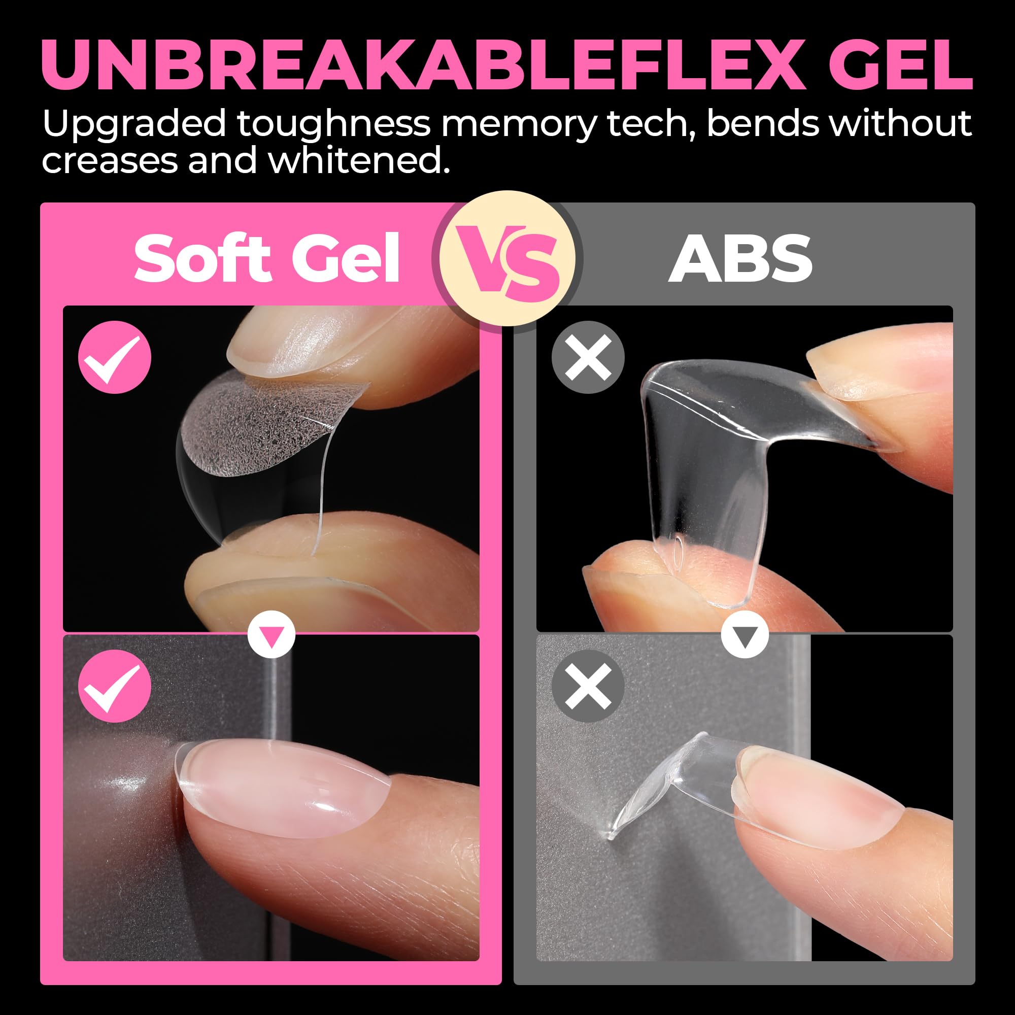 UNA GELLA ultra-thin back with thick front design improves edge strength.