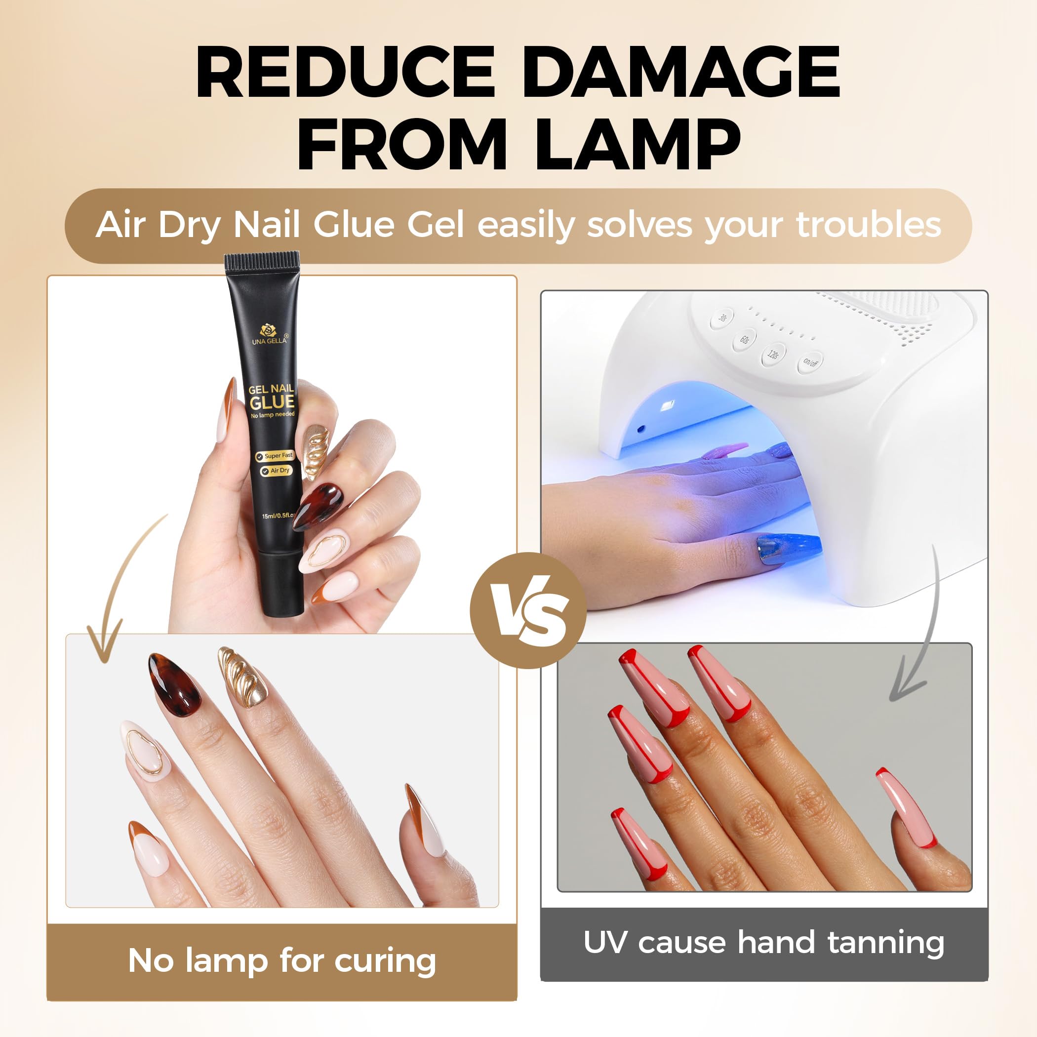 UNA GELLA versatile glue for tips, press-ons, and decorations