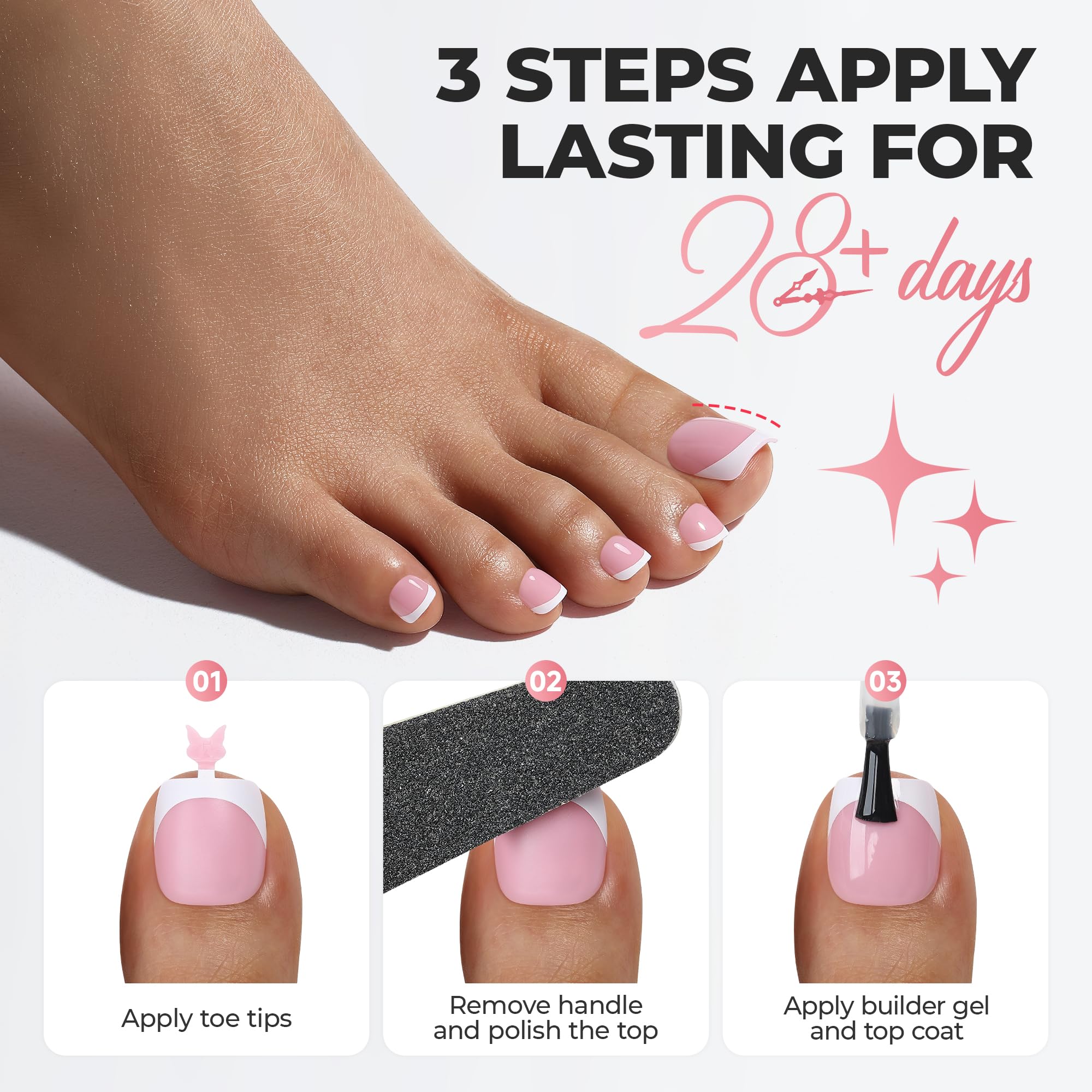 UNA GELLA 15-sizes toe nails fit for a gap-free toe look