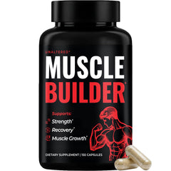UNALTERED Anabolic Muscle Builder bottle on a gym bench supports strength training