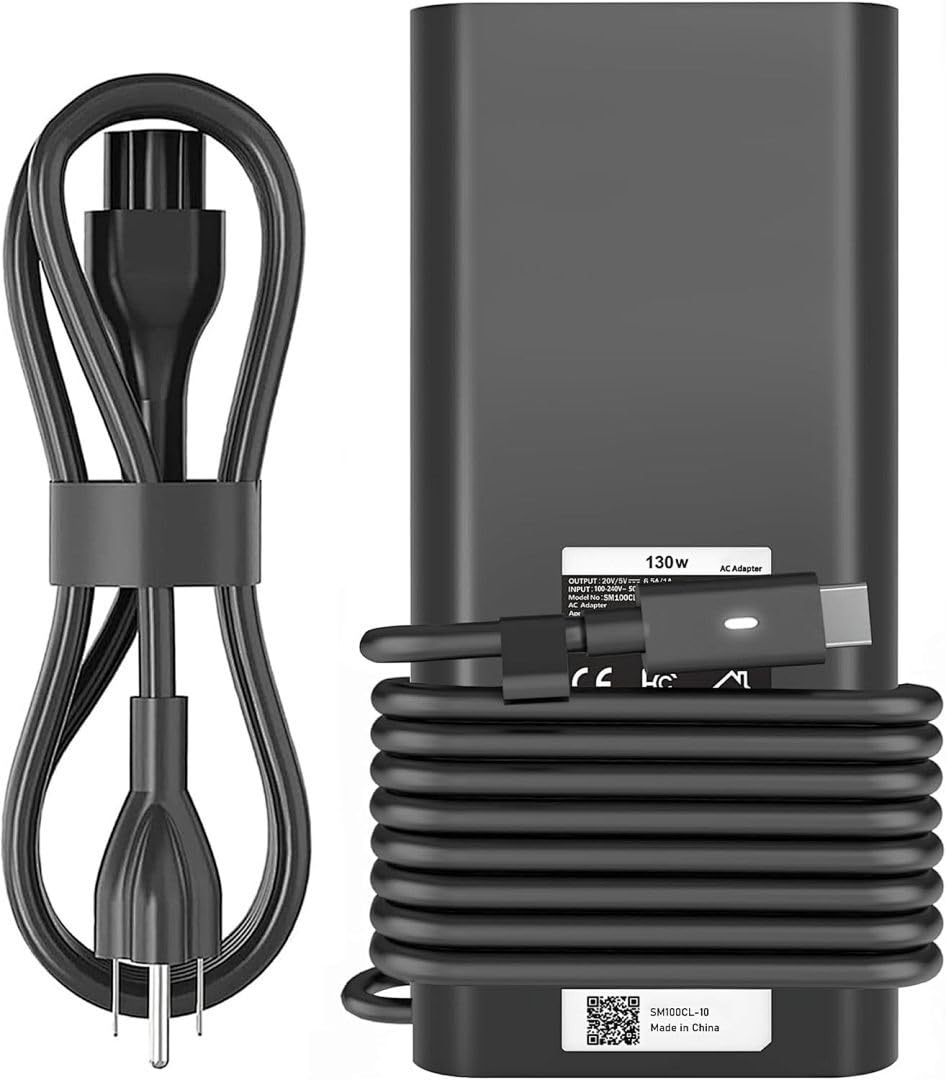 UNAWUDOH 130W USB-C charger for Dell XPS 9575 2-in-1 powers demanding laptops on the go