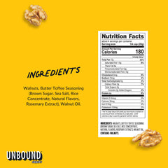 Unbound Snacks Butter Toffee Walnuts walnut-halves highlight omega-3 rich snacking