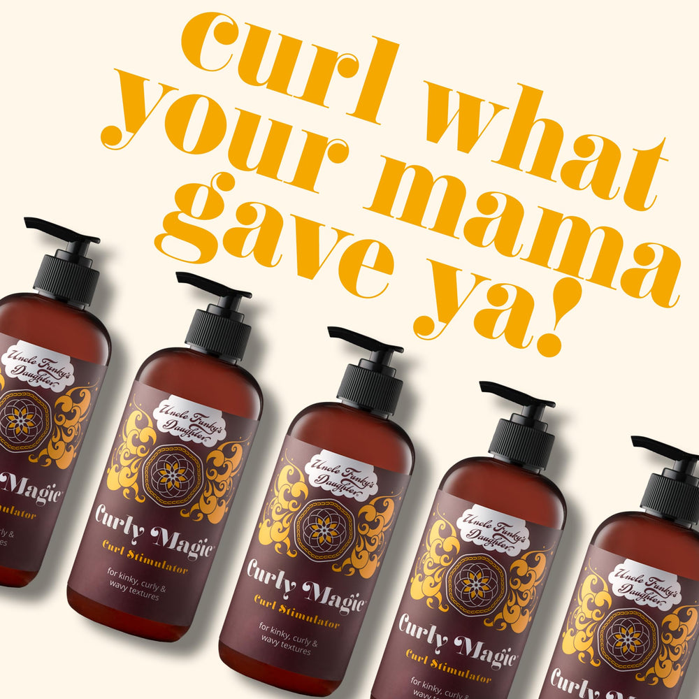 Uncle Funky's Daughter Curly Magic defines curls with a firm hold for lasting style.