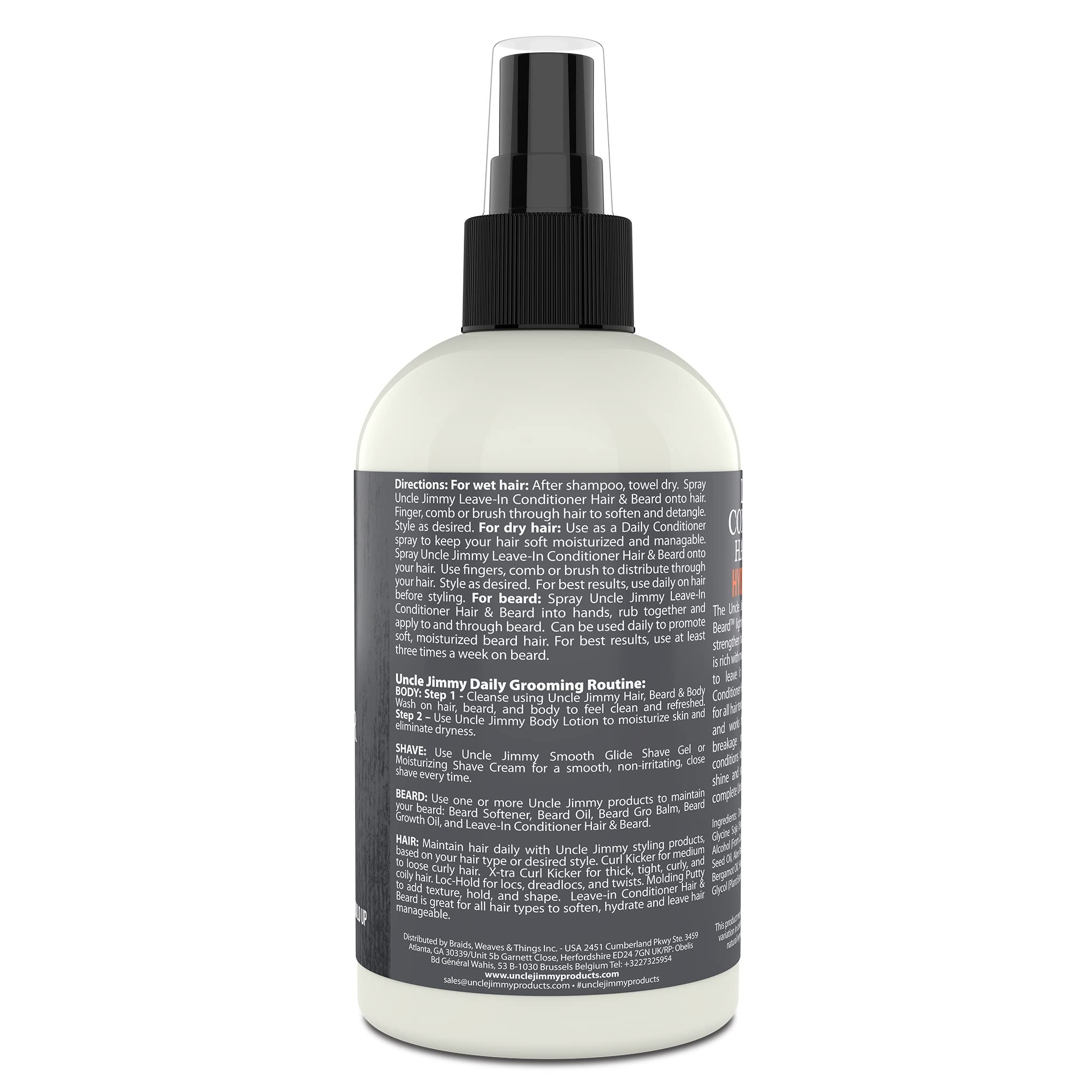 Paraben-free, cruelty-free grooming solution from Uncle Jimmy.