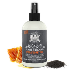 Dry hair and beard feel repaired with Uncle Jimmy formula.