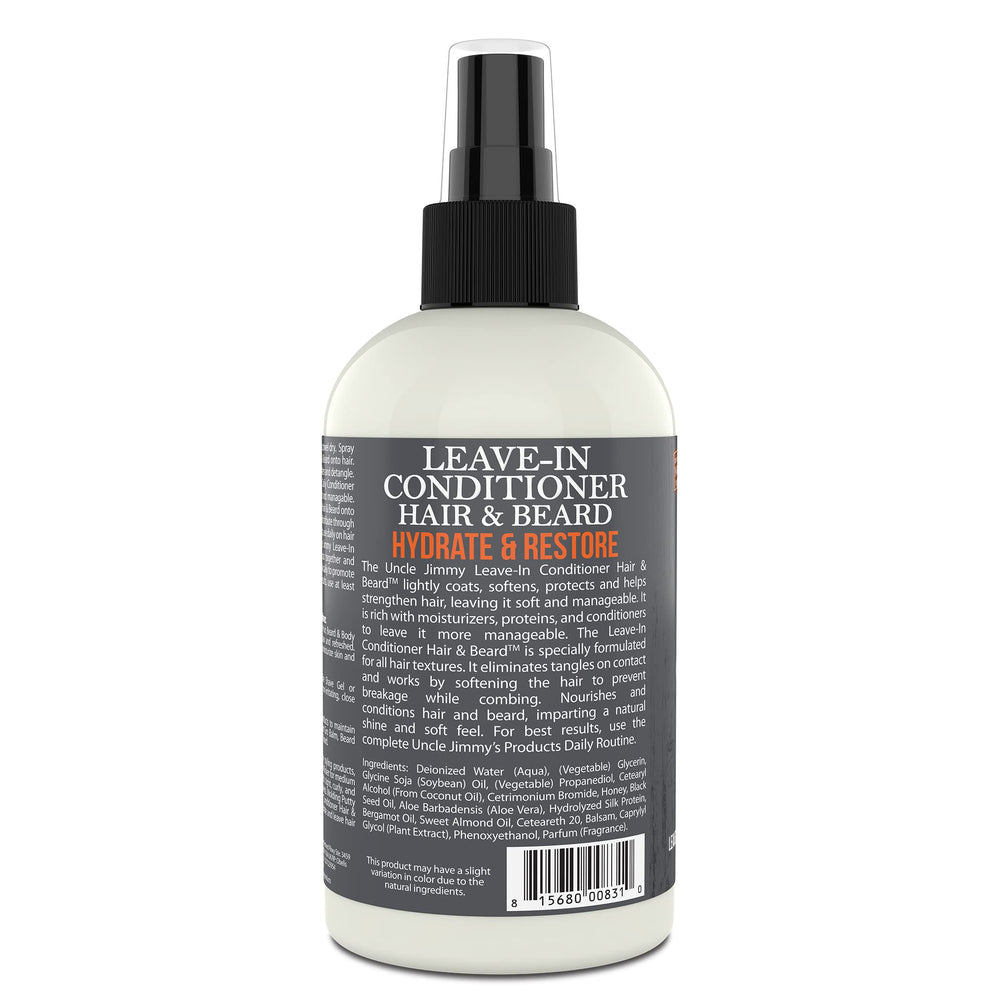 Uncle Jimmy moisture-rich formula delivers smooth, less brittle hair.
