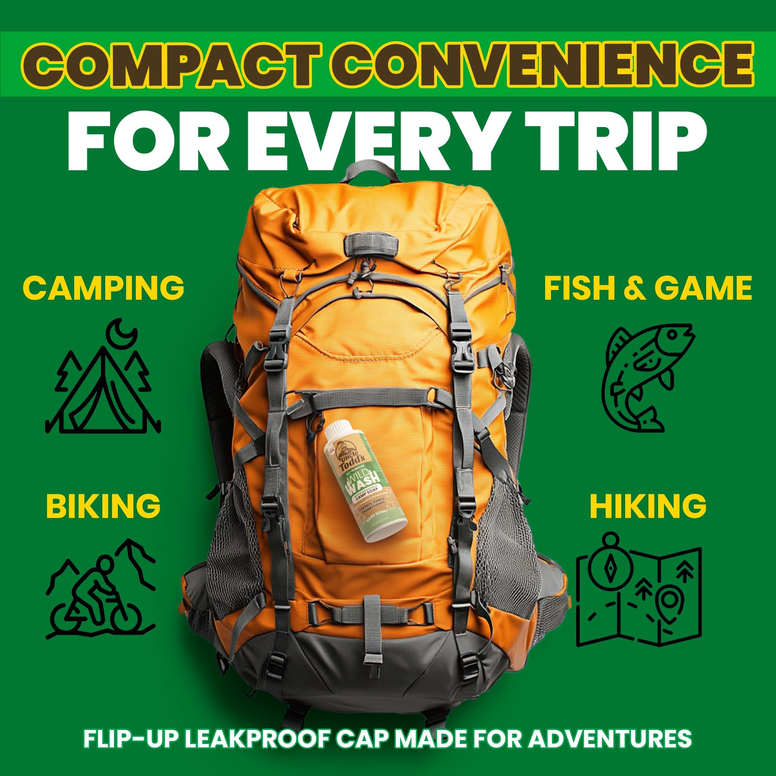 Clothes and gear cleaned with Wild Wash on a camping trip