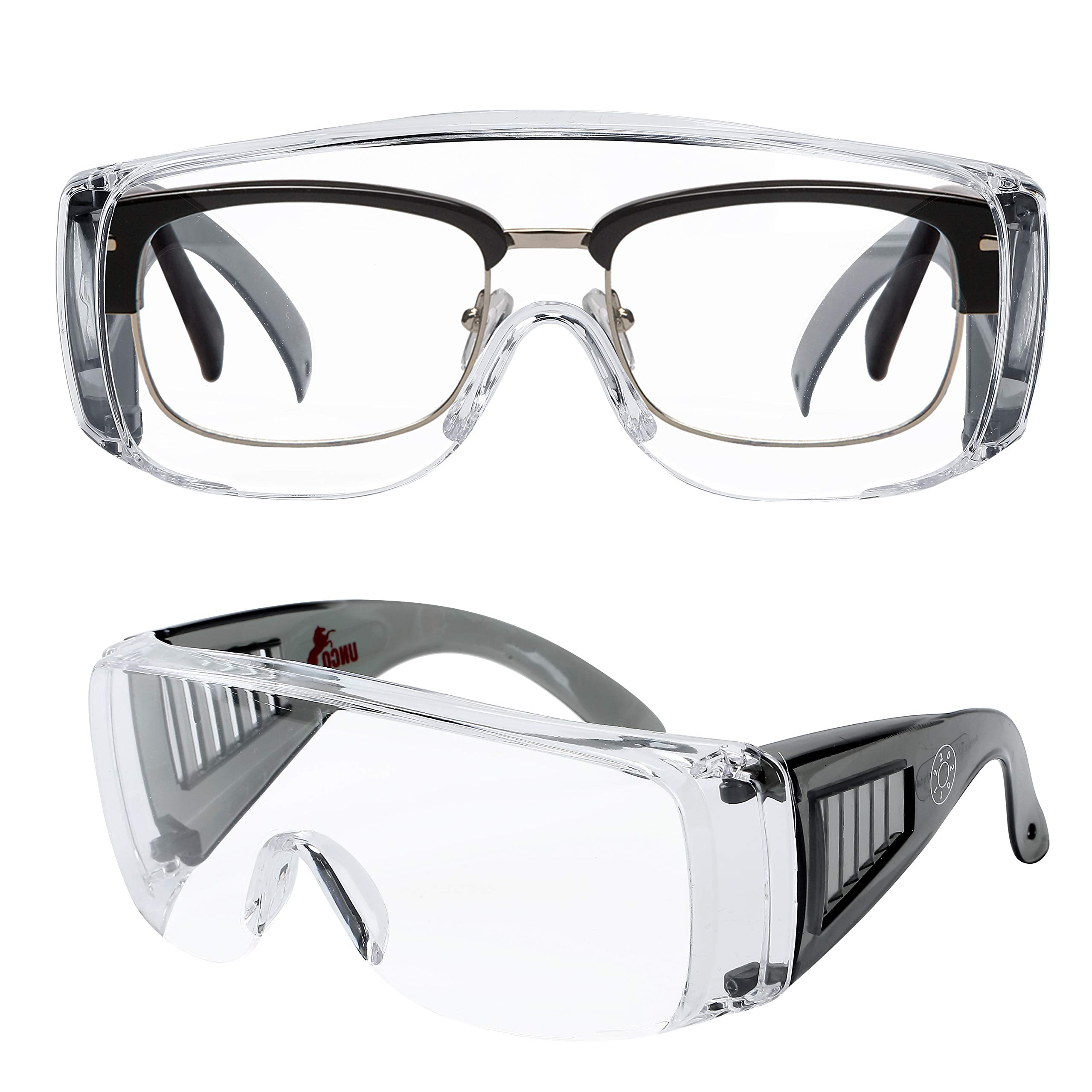 UNCO safety goggles over glasses fit over most prescription eyewear