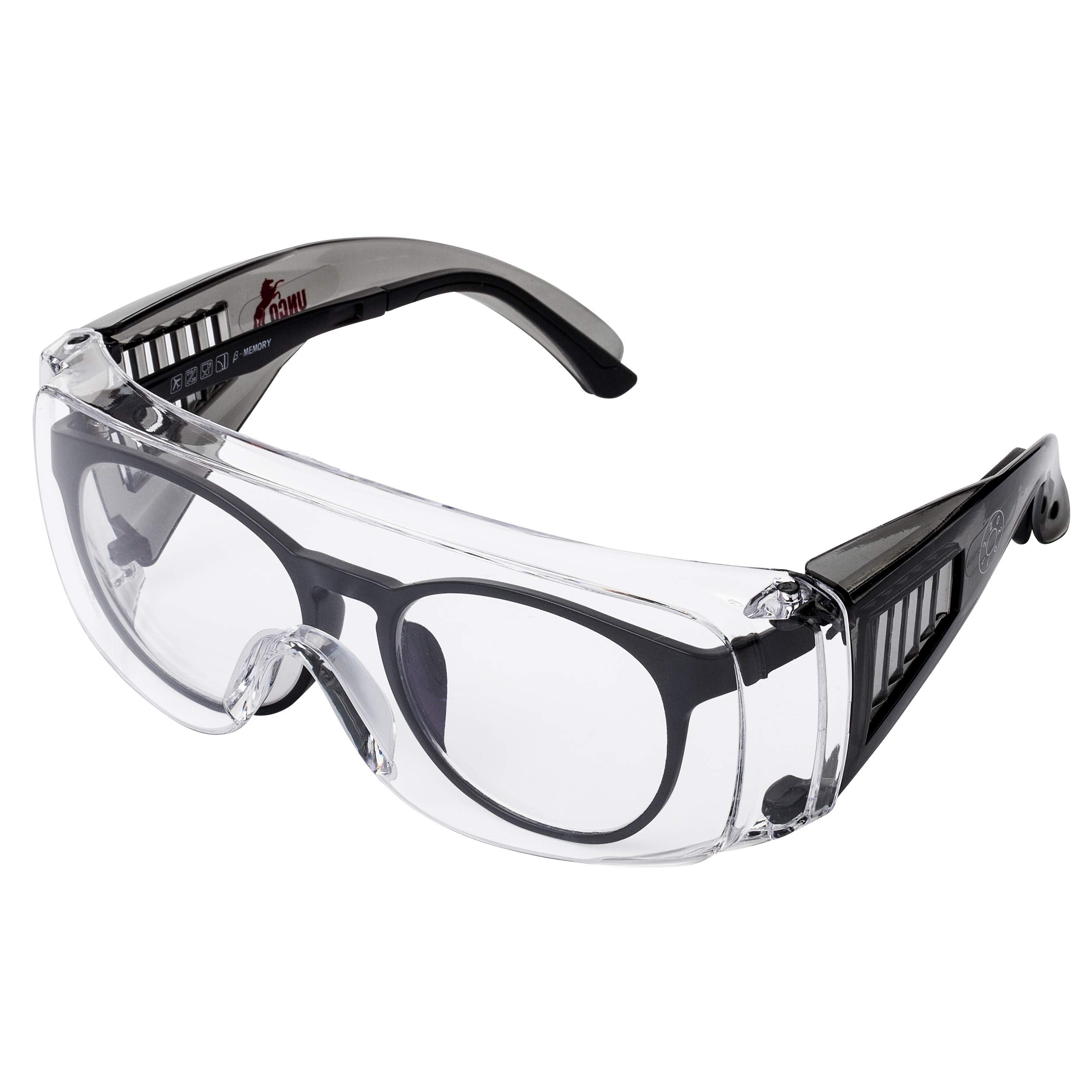 UNCO safety goggles over glasses secure fit for all-day comfort