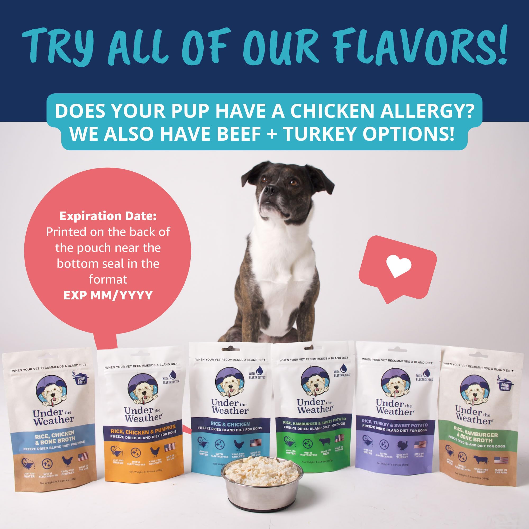 Under the Weather Bland Diet serving bowl with dry mix ready to serve.