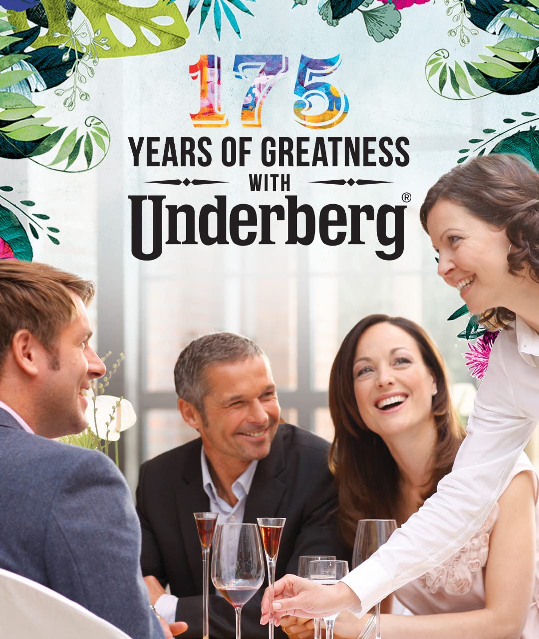 Underberg box open pack displaying the complete house bar set