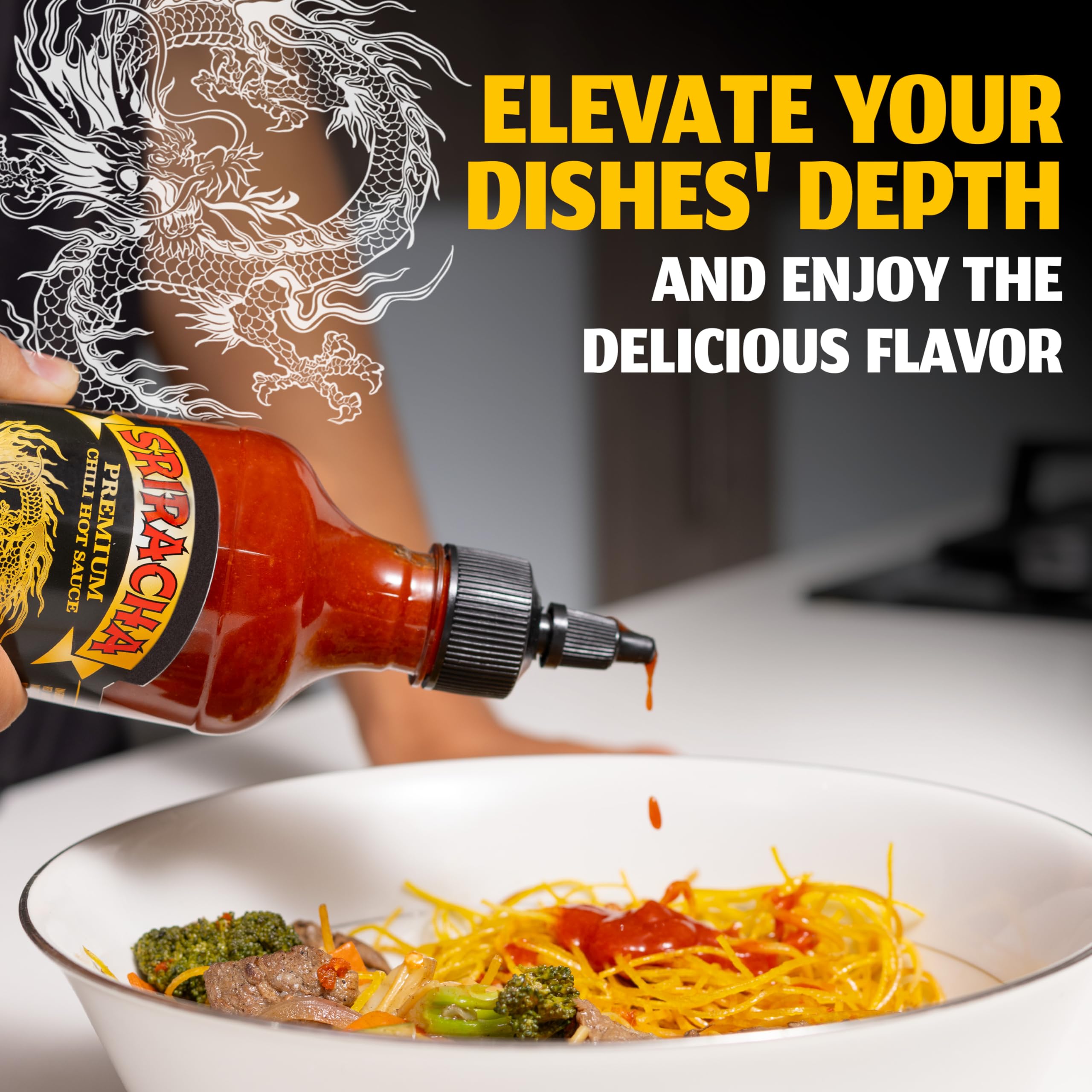 Underwood Ranches Dragon Sriracha on noodles delivers bold heat