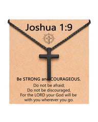 UNGENT THEM cross necklace pendant closeup shows durable stainless steel for daily wear.