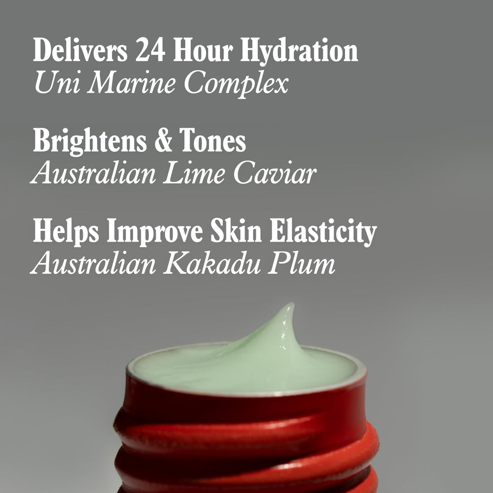 uni lime caviar exfoliating particles on skin for brighter texture