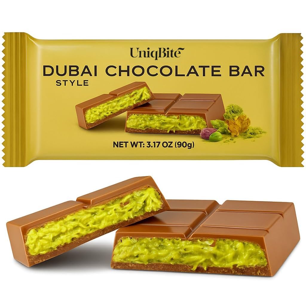 UNIQBITE Dubai pistachio cream closeup—creamy texture for dessert lovers.