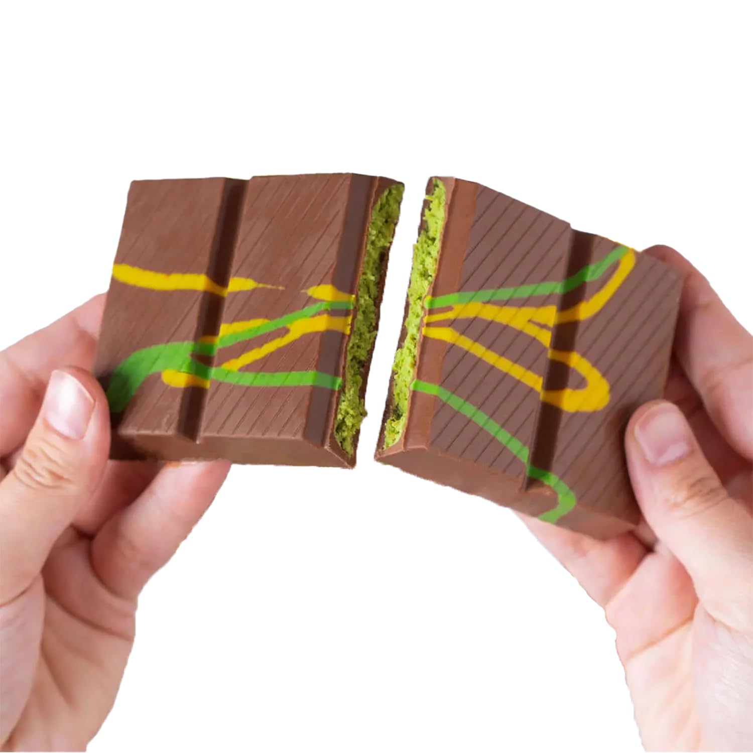UNIQBITE Dubai chocolate bar slice, perfect indulgent dessert.