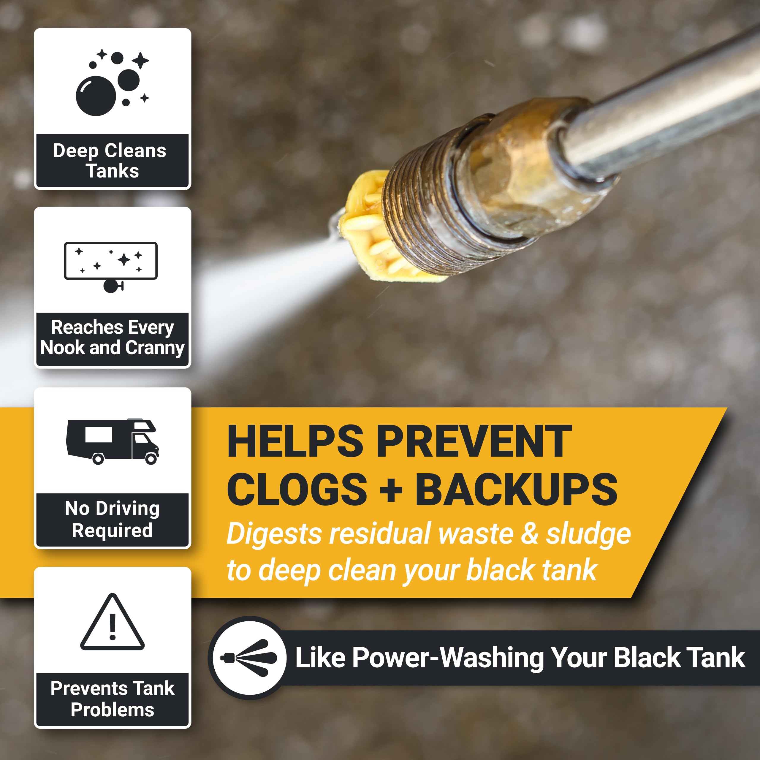 Unique Clean-It odor elimination focus emphasizes fresher air around the rig after treatment.
