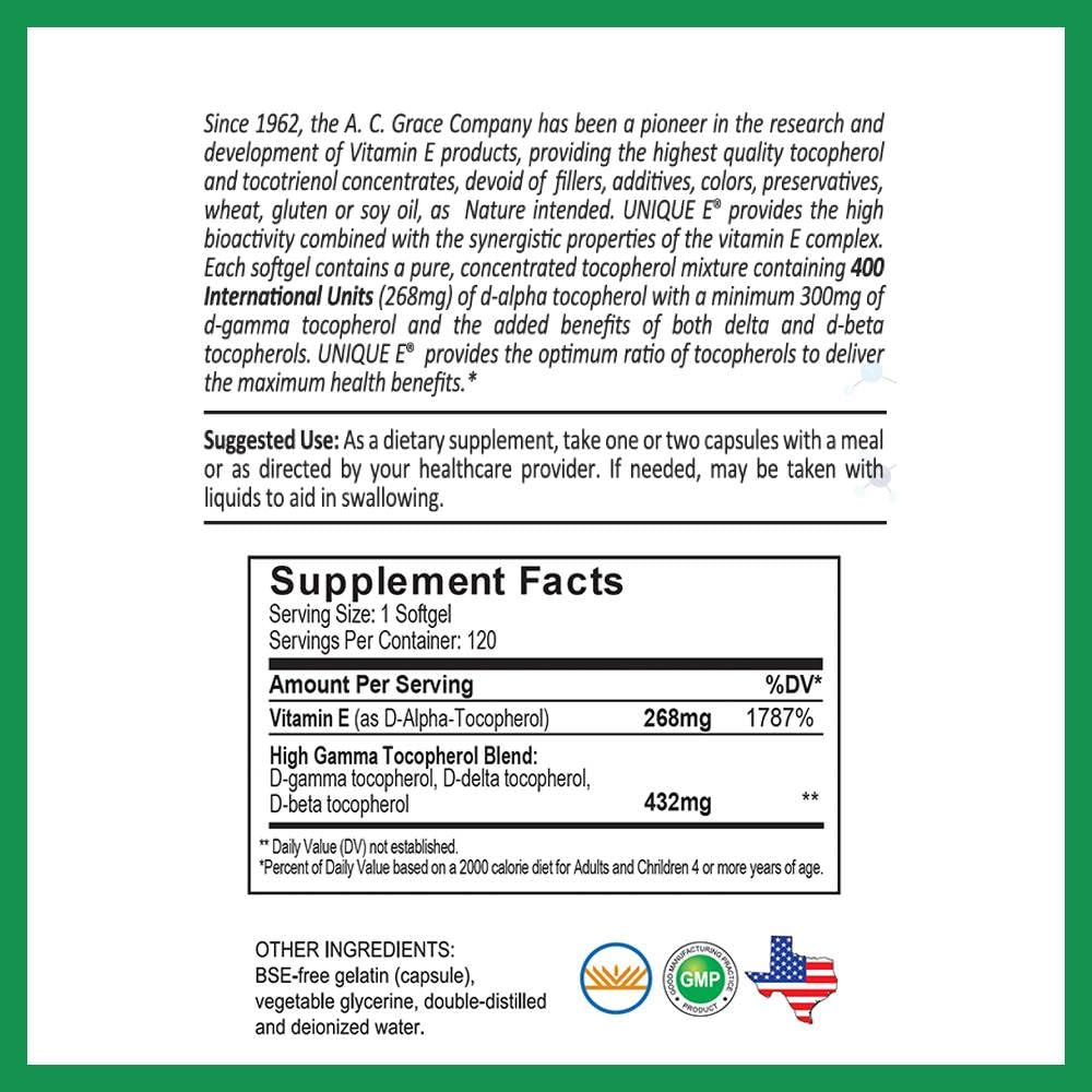 Pouring Unique E soft gels for easy daily antioxidant support.