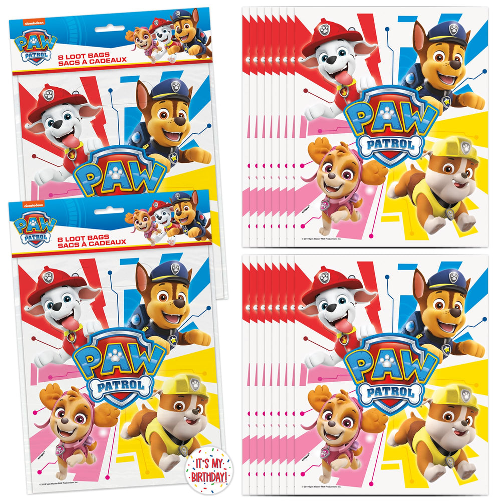 Unique Paw Patrol party bags with colorful design, ideal for favors