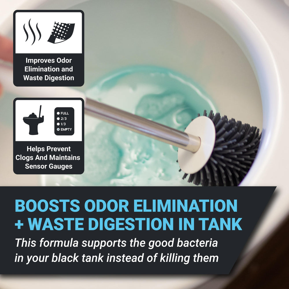 Probiotics in action for RV tank cleaning with Scrub-It