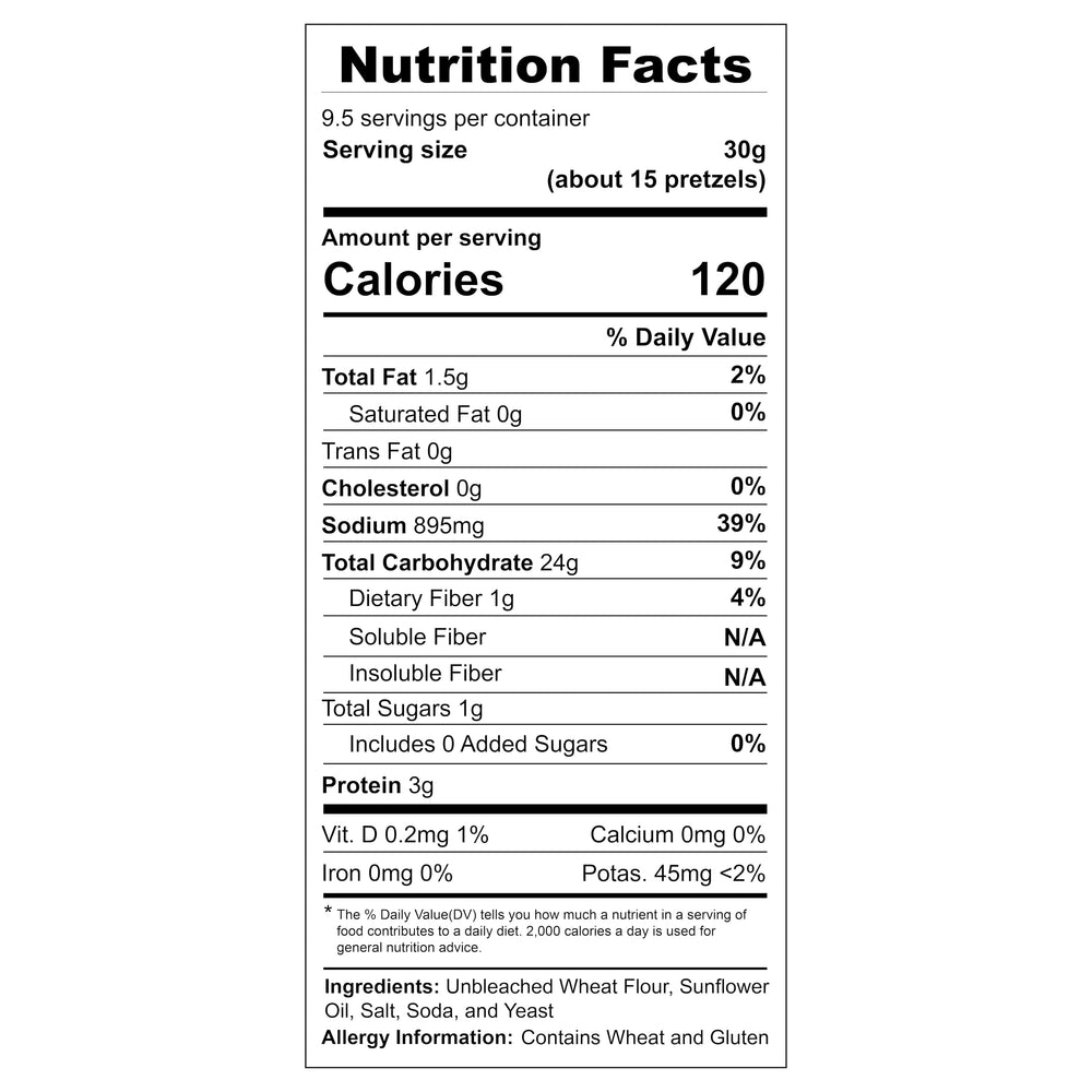 Unique Snacks Extra Salt Splits Pretzels OU Kosher certification visible