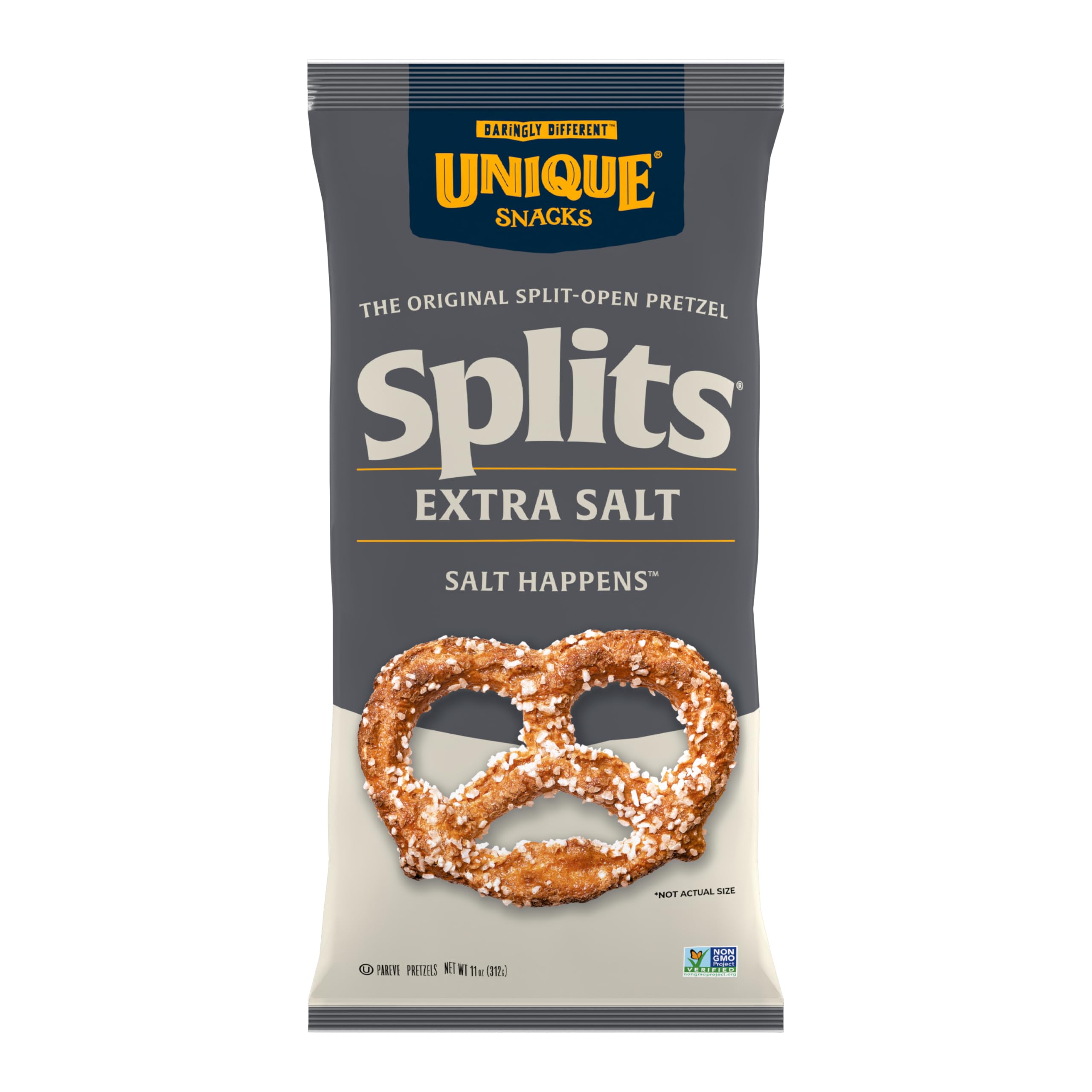 Unique Snacks Extra Salt Splits Pretzels pack for gatherings