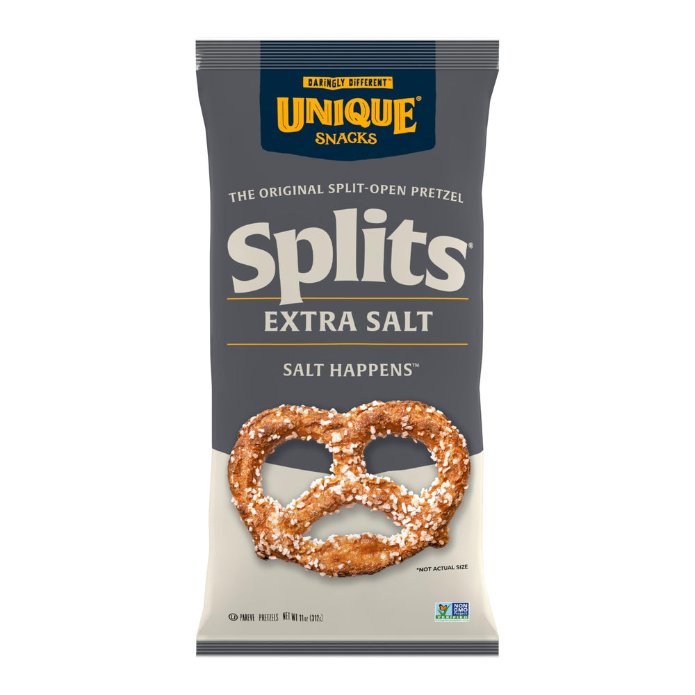 Unique Snacks Extra Salt Splits Pretzels pack for gatherings