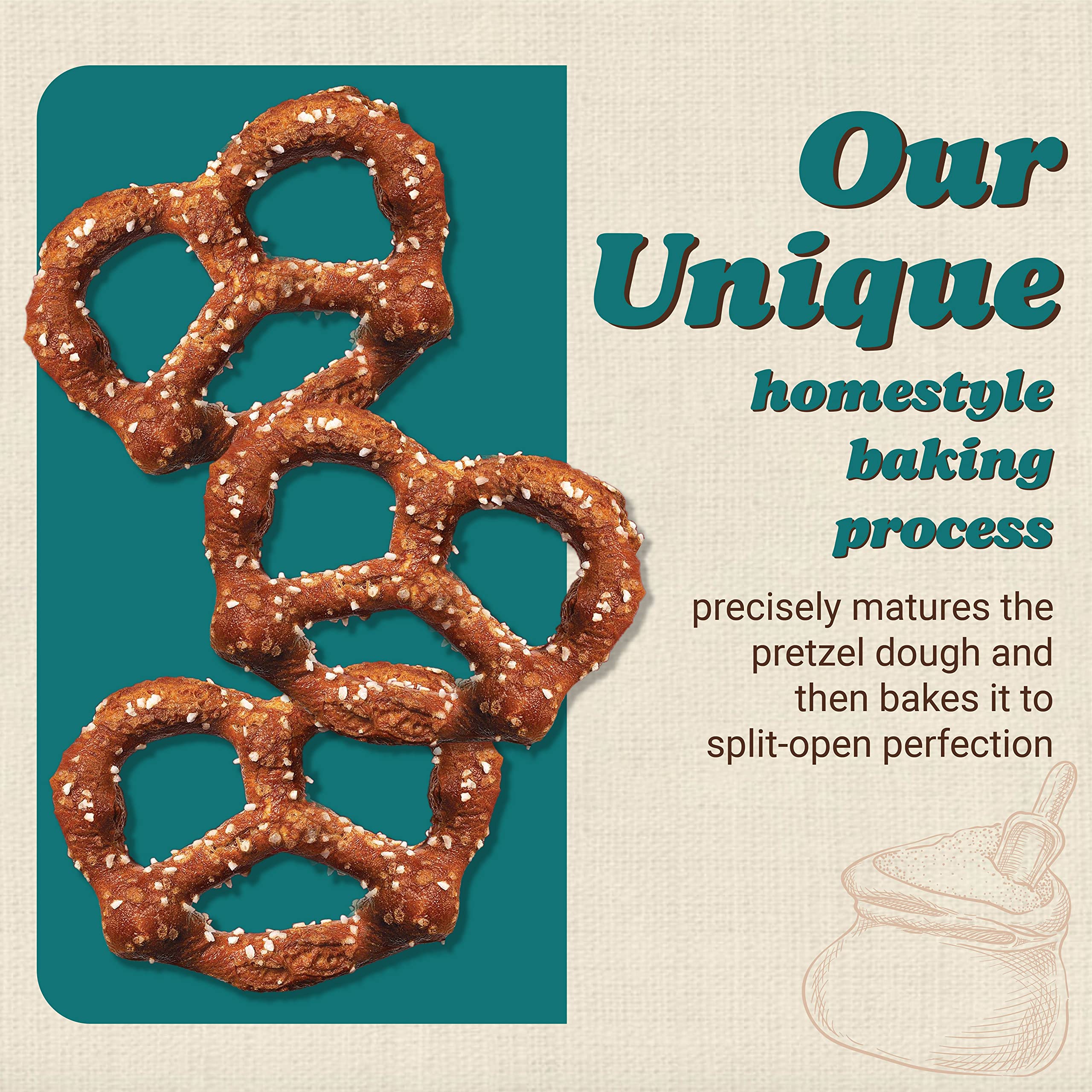 Pack-of-3 display of Unique Snacks Original Splits for convenient sharing and value