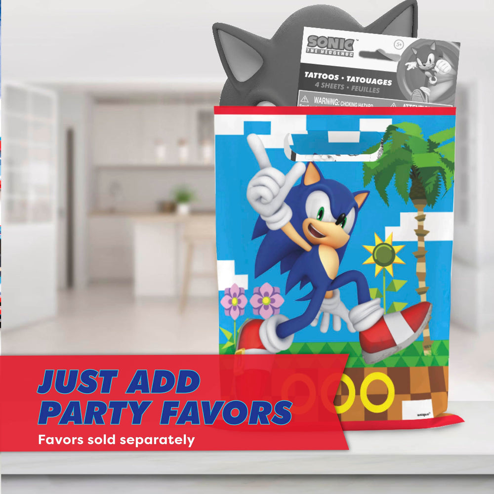 Unique Sonic party bags are officially licensed decorations for authentic theme.
