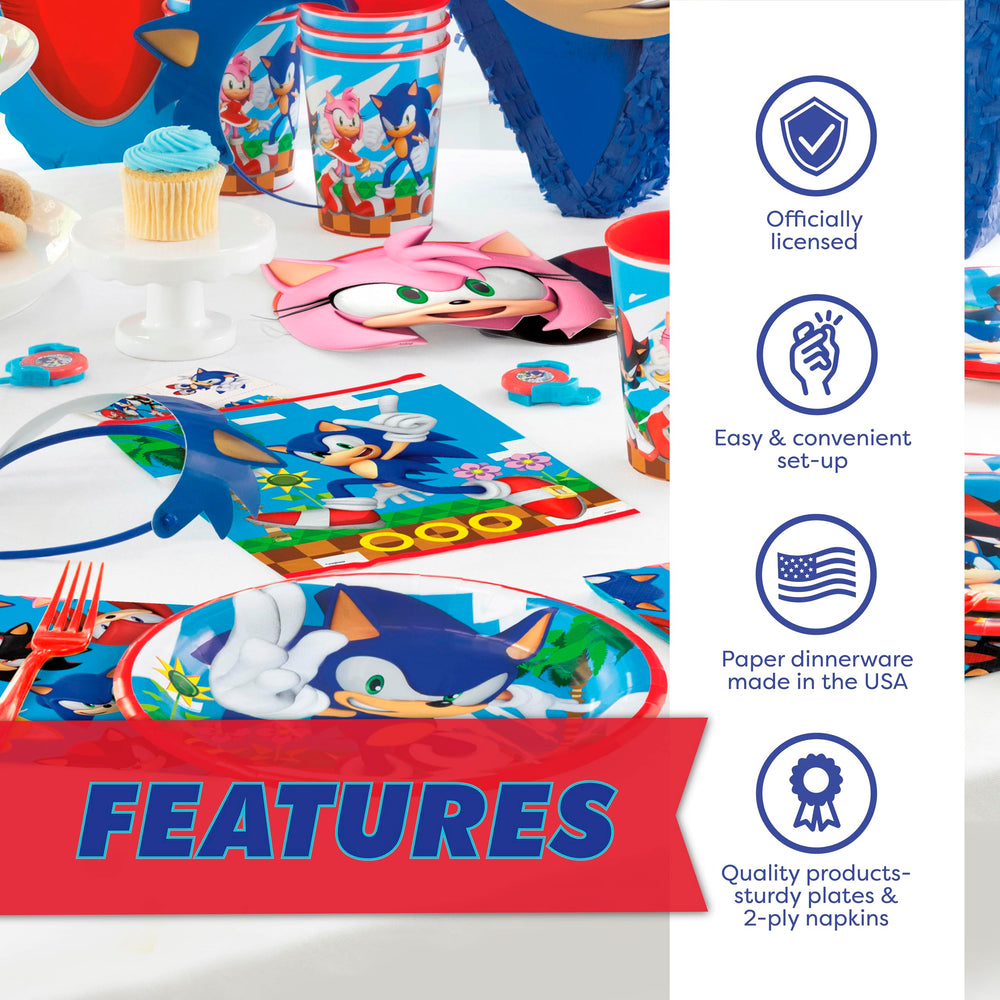 Unique Sonic party bags sized 7.25 by 8.25 inches for easy gifting.