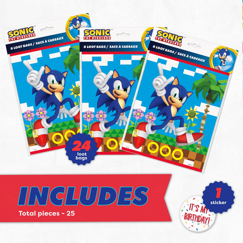 Unique Sonic party bags with sturdy construction keep goodies secure.